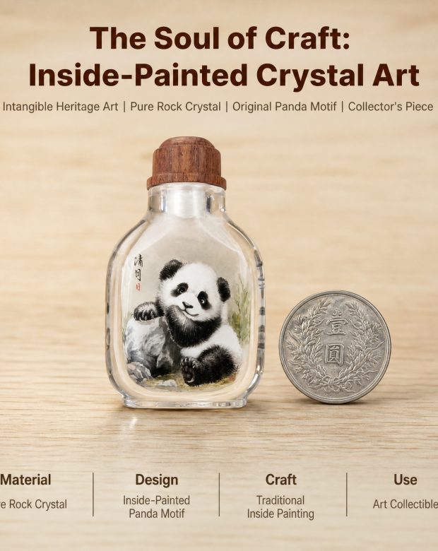 Engraved Ceramic Small Pot (Baby Panda)