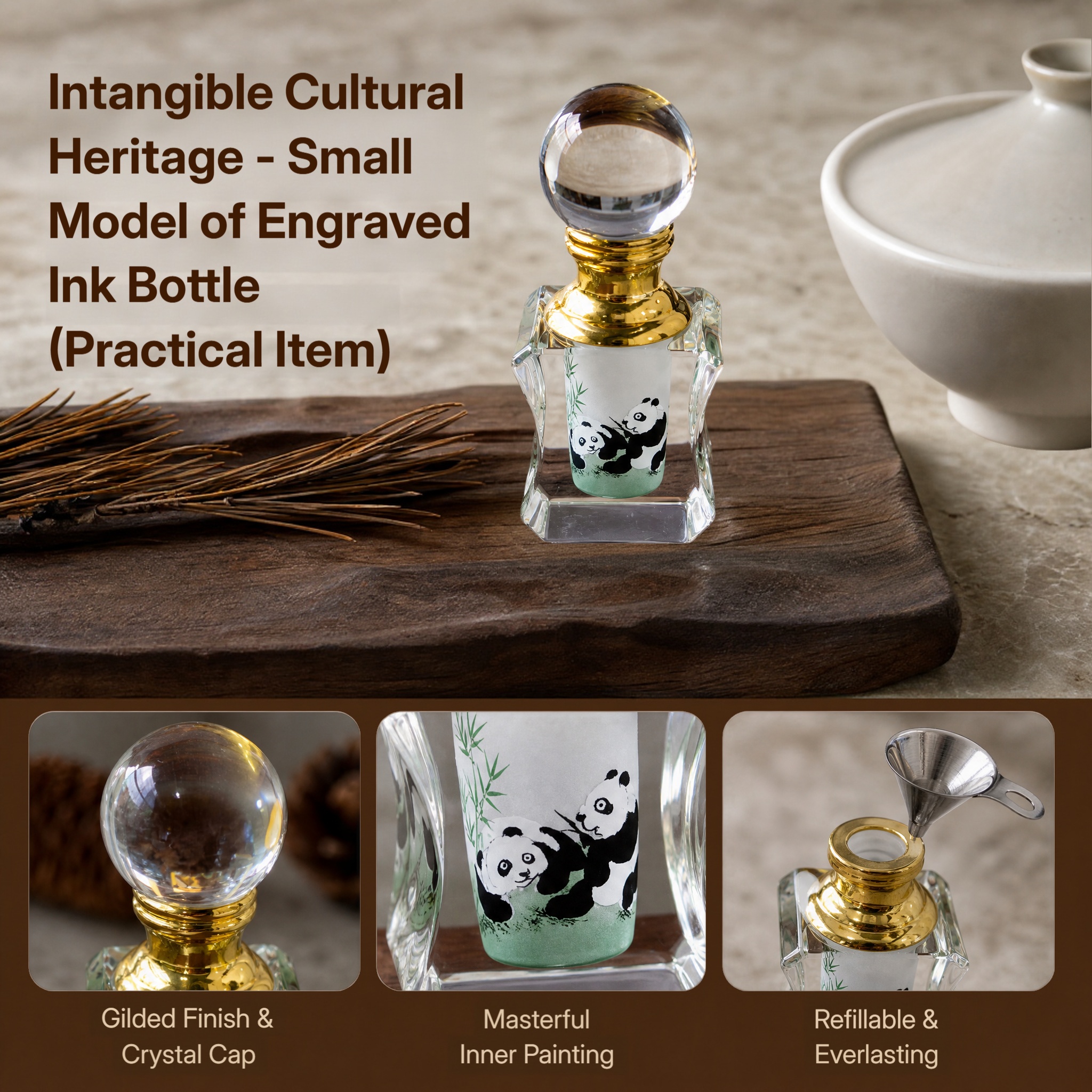 Intangible Cultural Heritage - Small Model of Engraved Ink Bottle (Practical Item)