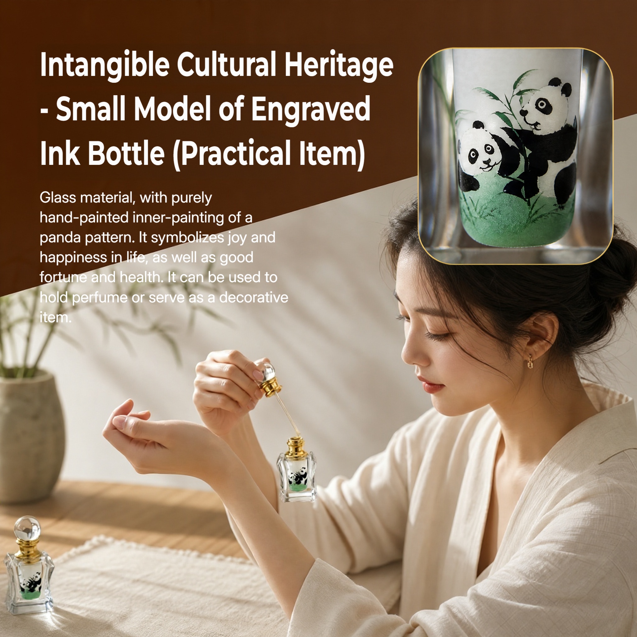 Intangible Cultural Heritage - Small Model of Engraved Ink Bottle (Practical Item) - Image 2